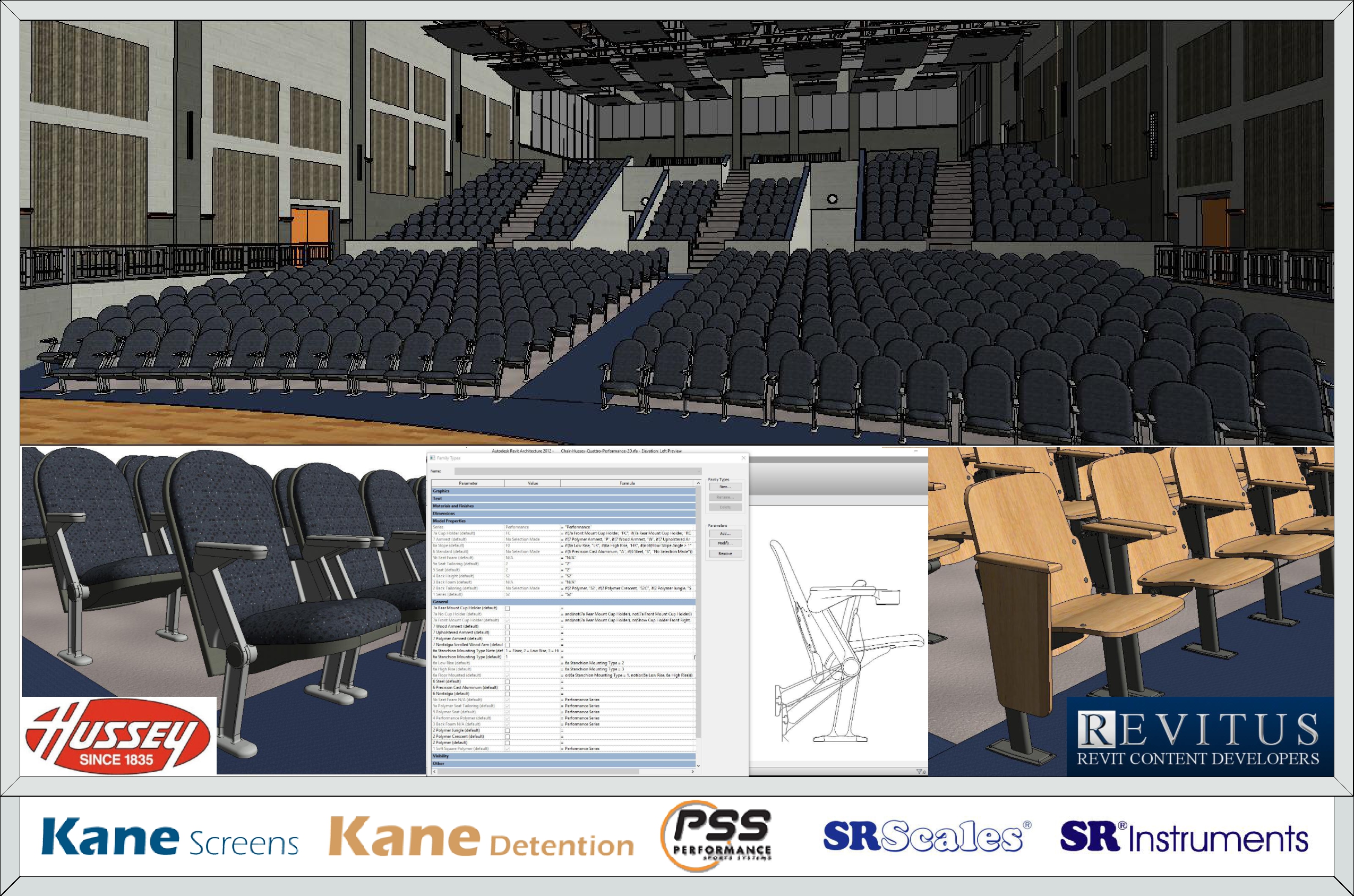 Hussey Quattro Collection - Fixed Auditorium Chairs